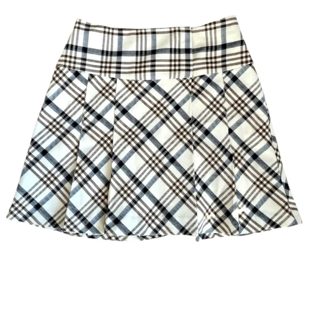 The Limited Black and White Cream Mini A-Line Pleated Skirt Size 2 - Picture 2 of 15